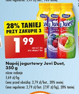 Jogurt truskawka-kiwi Jovi duet promocja w Biedronka