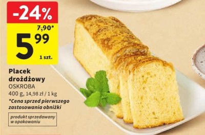 Placek drożdżowy OSKROBA promocja w Intermarche