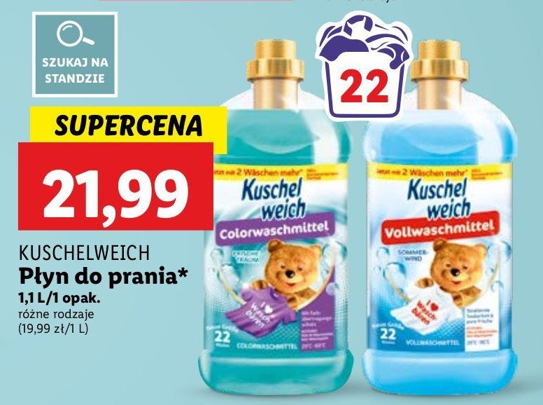 Płyn do płukania color Kuschelweich promocja w Lidl