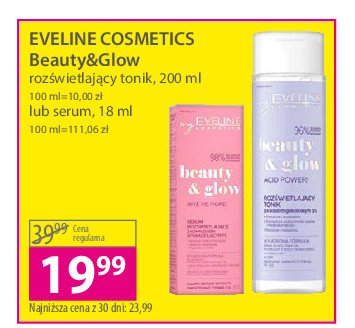 Serum do twarzy rozświetlające Eveline beauty & glow promocja