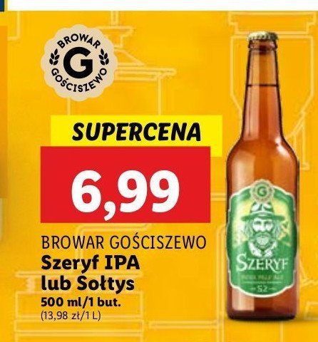 Piwo Gościszewo szeryf promocja