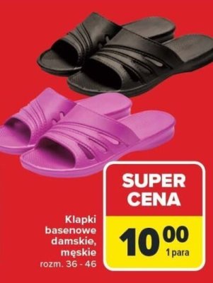 Klapki basenowe damskie, męskie Carrefour promocja w Carrefour