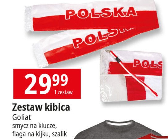 Zestaw kibica: smycz na klucze + flaga na kiju + szalik Goliat promocja