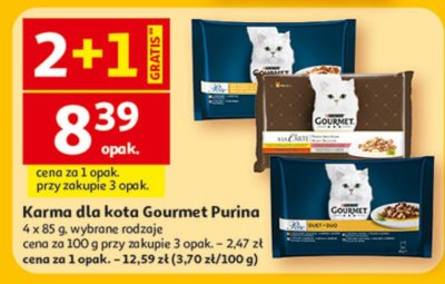 Karma dla kota Gourmet Purina 4 x 85 g wybrane rodzaje promocja w Auchan