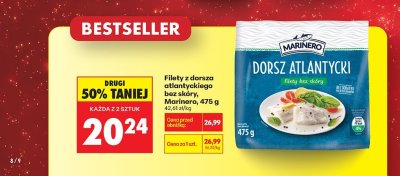 Filet z dorsza atlantyckiego bez skóry Marinero 475g promocja w Biedronka