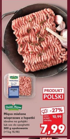 Mięso mielone wieprzowe z łopatki Stoisko mięsne promocja