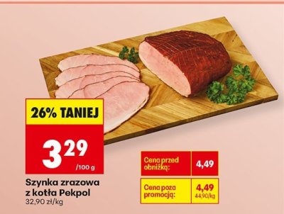 Szynka zrazowa z kością Pekpol promocja w Biedronka