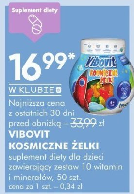 Viboril Kosmiczne Żelki suplement diety dla dzieci zawierający zestaw 10 witamin i minerałów, 30 szt. promocja w Super-Pharm
