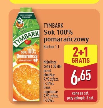 Sok pomarańczowy Tymbark 1936 promocja w Aldi
