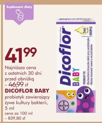 Probiotyk zawierający żywe kultury bakterii DICOFLOR BABY, 5 ml promocja w Super-Pharm