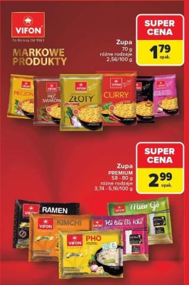 Zupa premium Vifon 58 - 80 g promocja w Carrefour