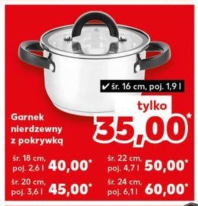 Garnek nierdzewny 22 cm promocja w Kaufland