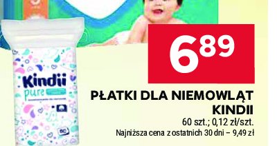 Płatki bawełniane dla niemowląt pure Cleanic kindii promocja w Stokrotka