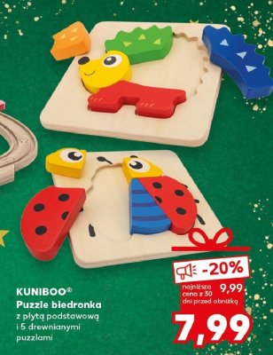 Puzzle biedronka z płytą podstawową i 5 drewnianymi puzzlami promocja w Kaufland