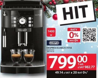Ekspres DeLonghi ECAM 21.117.B promocja w Selgros