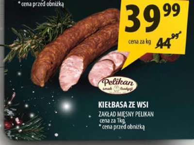 Kiełbasa ze wsi kakao mięsny Pelikan promocja w Arhelan