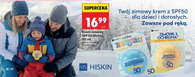 Krem zimowy SPF50 Hiskin różne rodzaje promocja w Biedronka