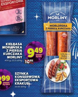 Kiełbasa Morlińska z piersią kurczaka Morliny promocja w Stokrotka
