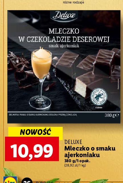 Mleczko w czekoladzie deserowej ajerkoniak Deluxe promocja