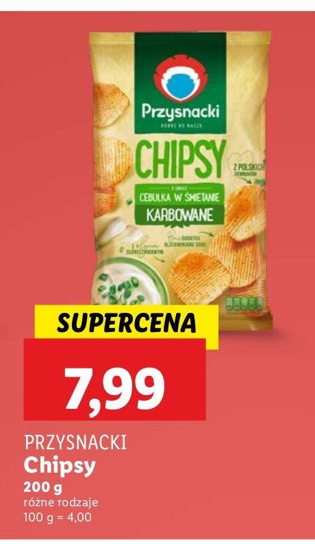 Chipsy cebulka dymka Przysnacki promocja