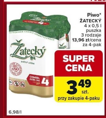 Piwo ŻATECKÝ promocja w Carrefour Express