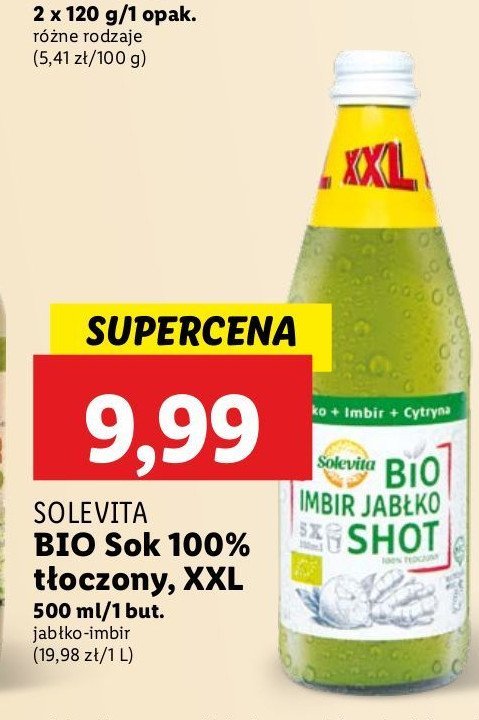 Sok imbir-jabłko shot Solevita promocja