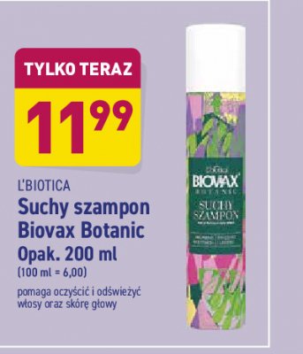 Suchy szampon Biovax botanic promocja