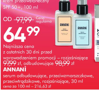 Serum przeciwzmarszczkowe Annani promocja w Super-Pharm