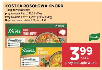Kostka rosołowa Knorr różne rodzaje promocja w Stokrotka