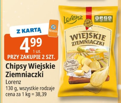 Chipsy wiejskie ziemniaczki Lorenz promocja w Leclerc