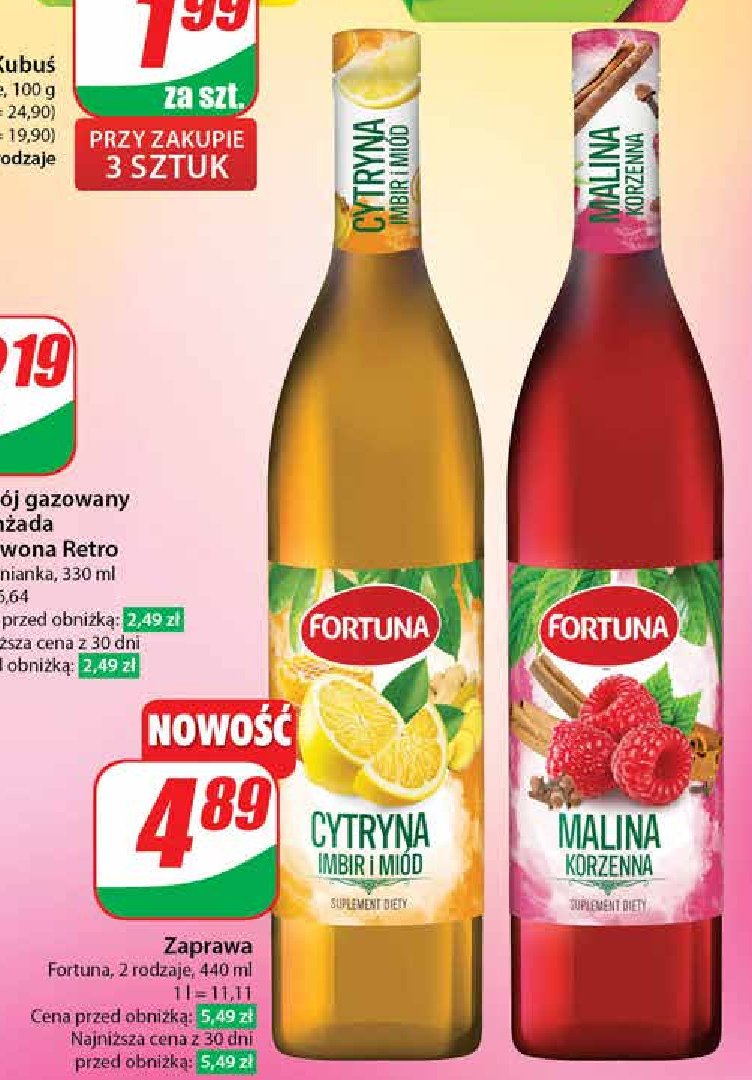 Syrop malina korzenna Fortuna promocja