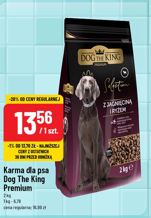 Karma dla psa z jagnięciną i ryżem Dog the king premium promocja