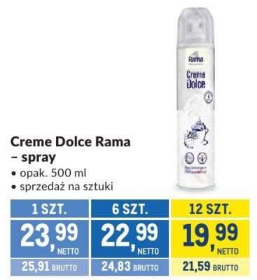 Creme Dolce Rama promocja w Makro