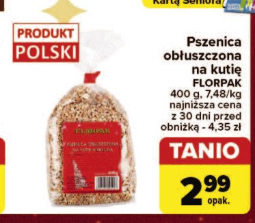 Pszenica obłuszczona na kutię Florpak promocja w Carrefour