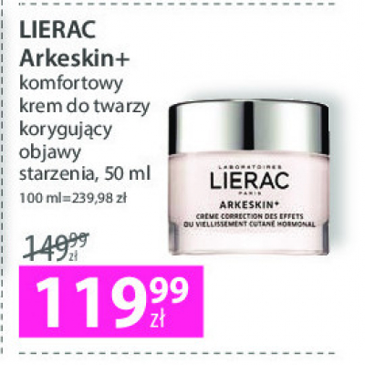 Krem do twarzy korygujący objawy starzenia hormonalnego Lierac arkeskin+ promocja