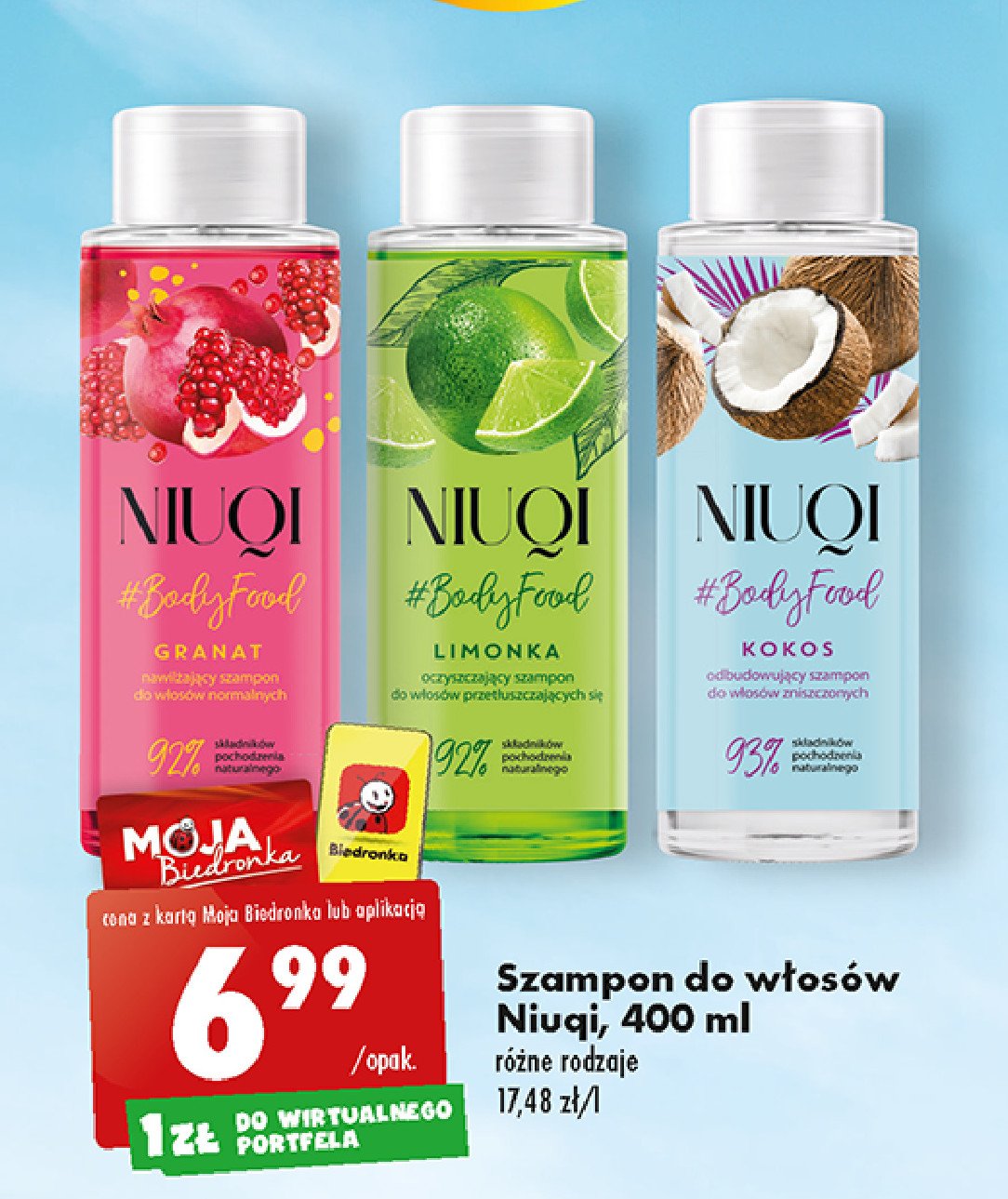Szampon do włosów kokos Niuqi #bodyfood promocja