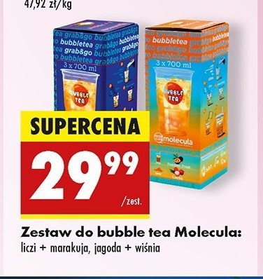 Zestaw bubble tea niebieska malina-kawior-jagoda Molecula promocja w Biedronka