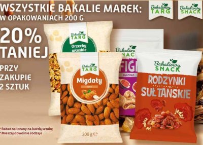 Wszystkie bakalie w opakowaniach 200 g  promocja w Dino