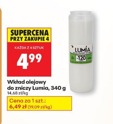 Wkład olejowy do zniczy  promocja w Biedronka