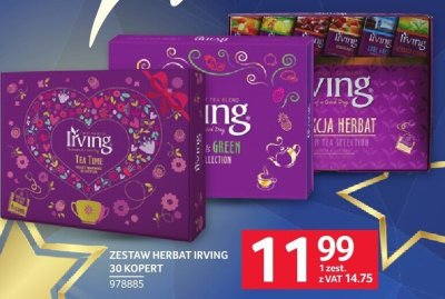 Herbata zestaw herbat Irving 30 kopert promocja w Selgros
