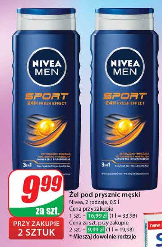 Żel pod prysznic Nivea men sport promocja w Dino