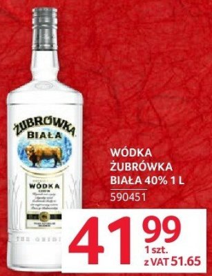 Wódka Żubrówka Biała 40% 1L promocja w Selgros