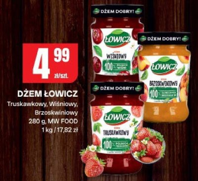 Dżem łowicz truskawkowy, wiśniowy, brzoskwiniowy promocja w Chorten