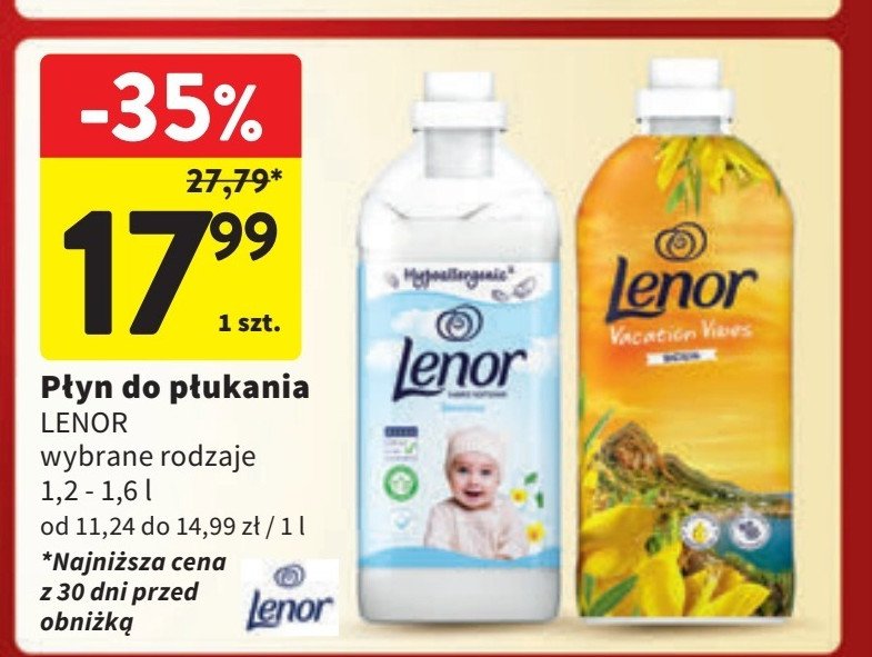 Płyn do płukania vacation vibes sicilia Lenor promocja w Intermarche