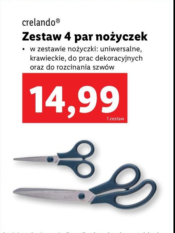 Zestaw nożyczek Crelando promocja