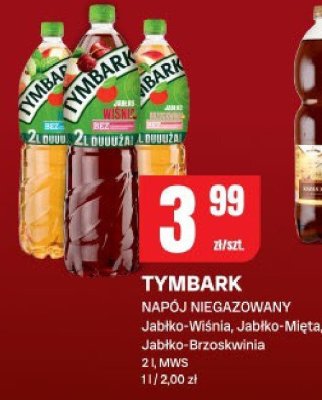 Napój niegazowany Tymbark Jabłko-Wiśnia, Jabłko-Mięta, Jabłko-Brzoskwinia promocja w Chorten