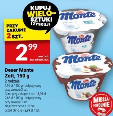 Deser Monte Zott, 150 g promocja w Twój Market