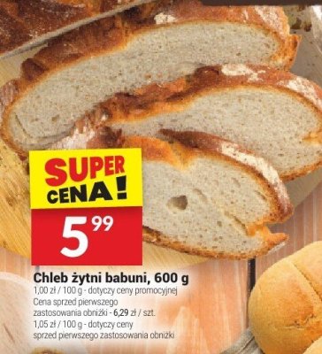 Chleb żytni babuni, 600 g promocja w Twój Market
