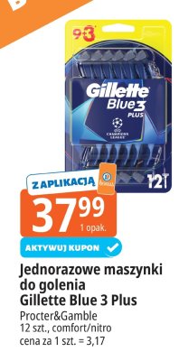 Jednorazowe maszynki do golenia Gillette Blue 3 Plus Procter&Gamble promocja w Leclerc