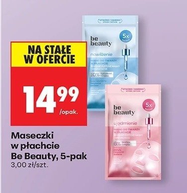 Maseczki w płachcie 5-pak promocja w Biedronka